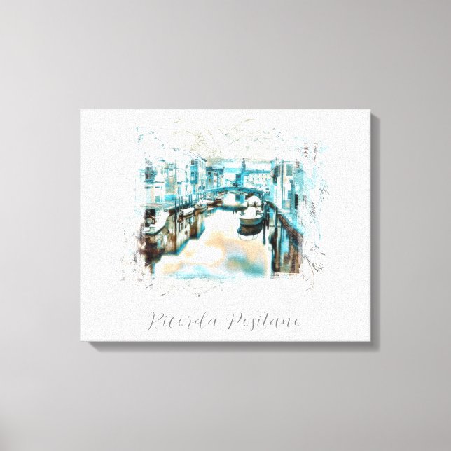 Toile *~* Ricorda Positano AR20 Italie Langue italienne (Recto)