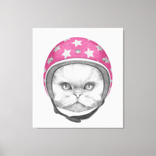 Toile Rider en moto chats perse