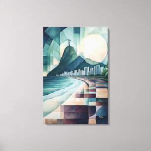 Toile Rio de Janeiro Skyline Géométrique Abstrait