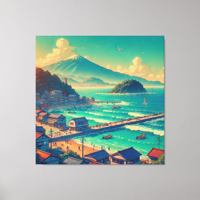 Toile Rivage serein de Fuji (Recto)