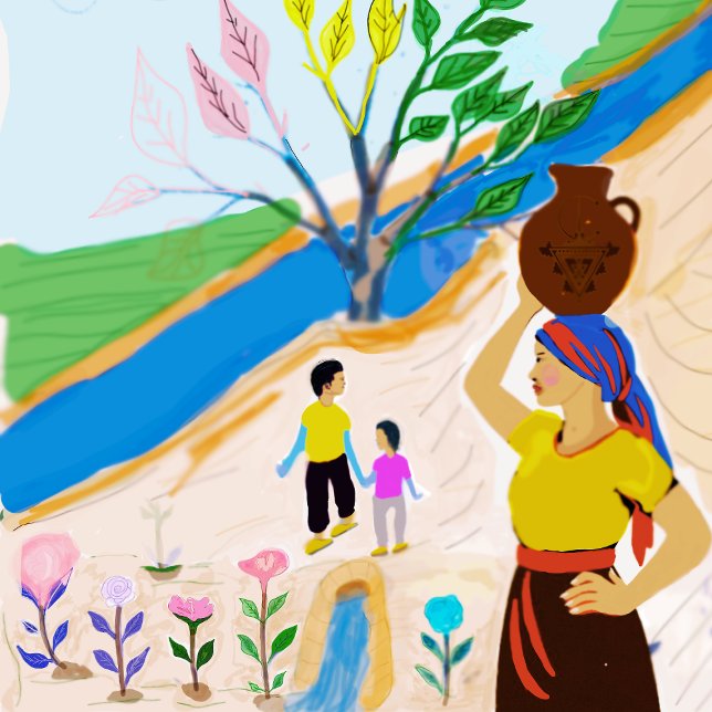 Toile Rivière des racines : La vie en fleurs (Créateur téléchargé)