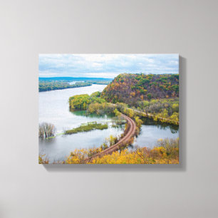 Toile Rivière Mississippi et falaises en bois