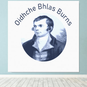 Toile Robbie Burns - Oidhche Bhlas Burns Texte Bleu