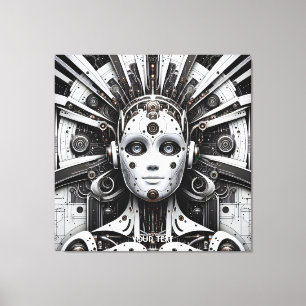 Toile Robot Imaginaire mignon noir blanc
