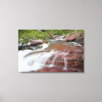 Rocher rouge dans Baring Creek dans Glacier Nation