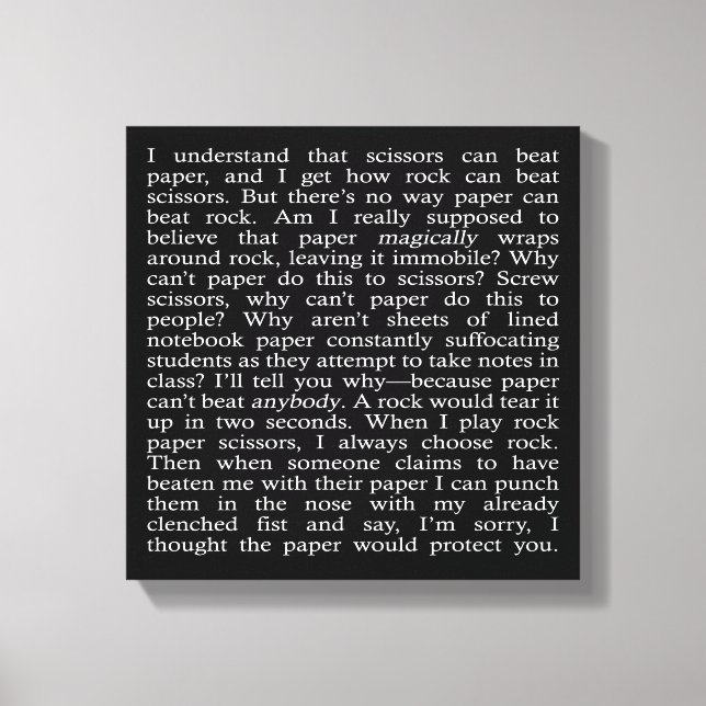 Toile Rock, papier, ciseaux (Recto)