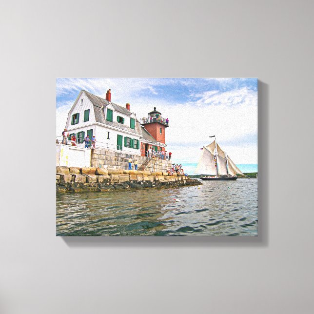 Toile Rockland Breakwater Lighthouse, Maine Canvas Impri (Recto)