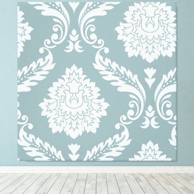 Toile Rococo Damask Art I Duck Egg Blue+Teal (Insitu (Plancher de Bois))