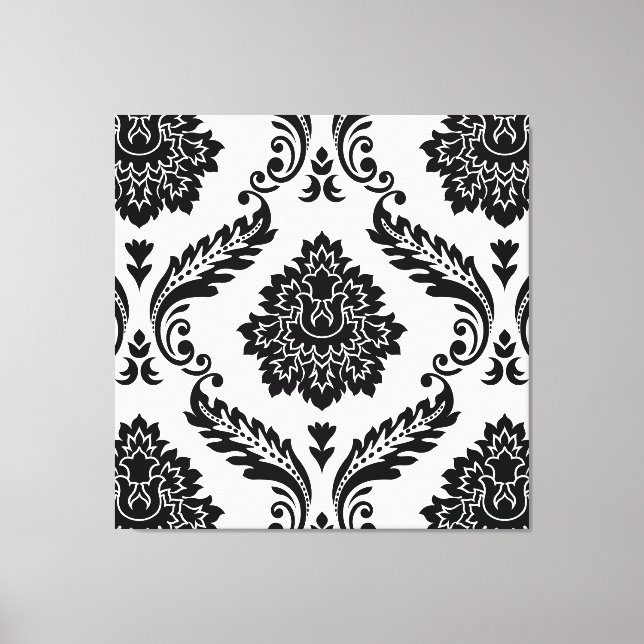 Toile Rococo Damask Lg Pattern Black on White (Recto)