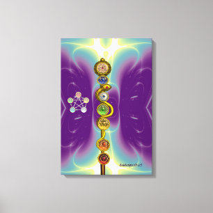 TOILE RODE D'ASCLEPIUS 7 CHAKRAS, YOGA, ÉNERGIE SPIRITUE