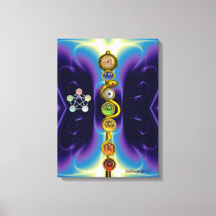 TOILE RODE D'ASCLEPIUS 7 CHAKRAS, YOGA, ÉNERGIE SPIRITUE