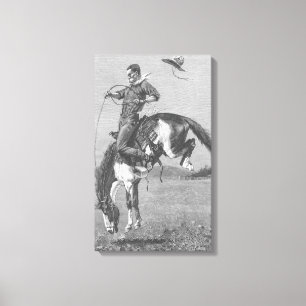 Toile Rodeo Cowboys vintage, Bucking Bronco par Remingto