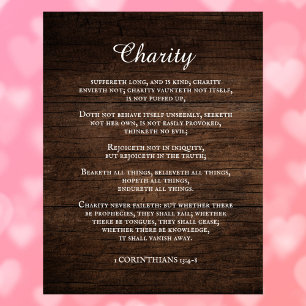 Toile Roi James Bible Verse 1 Corinthiens 13 Rustique