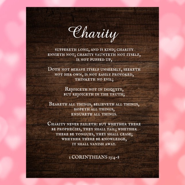 Toile Roi James Bible Verse 1 Corinthiens 13 Rustique (Créateur téléchargé)