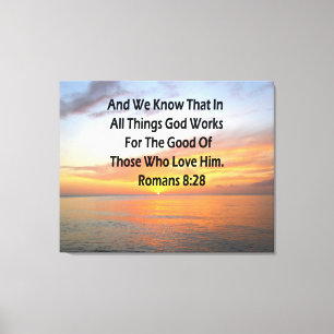 TOILE ROMAINS INSPIRANTS 8:28 SCRIPTURE VERSE