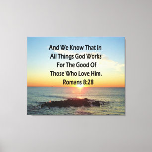 TOILE ROMAINS LOURDS 8:28 BIBLE VERSE