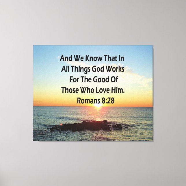 TOILE ROMAINS LOURDS 8:28 BIBLE VERSE (Recto)
