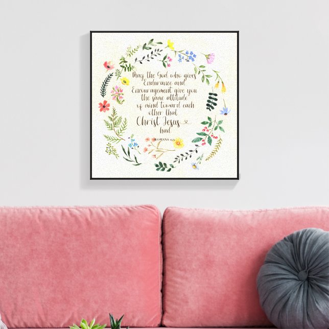 Toile Romans 15:5 Bible Verse Image (Insitu(Salon))