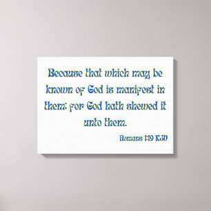 Toile Romans 1:19 Bible Verse KJV Wall Art