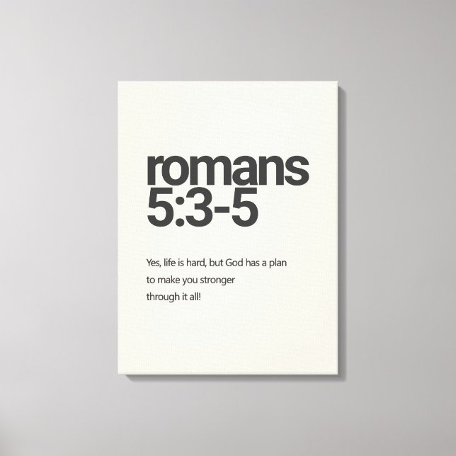 Toile Romans 5:3 Minimalist Christian Canvas Wall Art (Recto)
