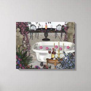 Toile Romantique Enveloppée Mur Salle De Bains