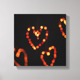 Toile Romantique Heart Bokeh Lumières-Chaleur de la phot