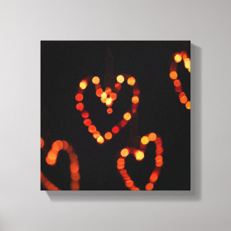 Toile Romantique Heart Bokeh Lumières-Chaleur de la phot