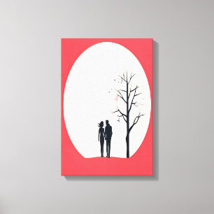 Toile Romantique minimaliste Couple Art