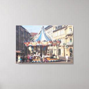 Toile Rond-point Fair Ground dans une ville française an