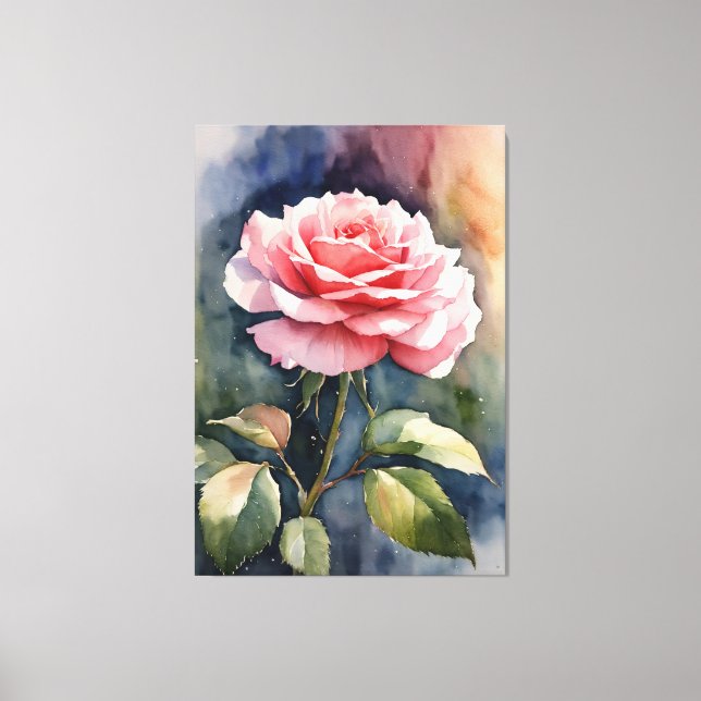 Toile Rose aquarelle (Recto)