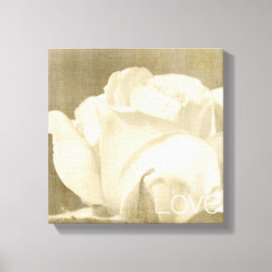 Toile Rose blanche amour