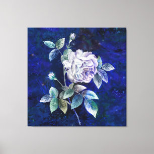 Toile Rose blanche sur un fond texturé