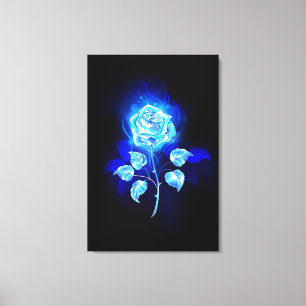 Toile Rose bleue brûlante
