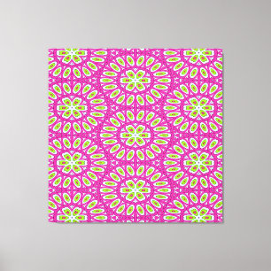 Toile Rose chaud, citron vert Pop Art
