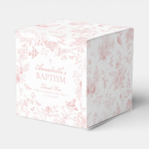 Toile Rose De Jouy Floral Baptême Ballotins