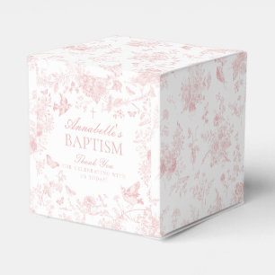 Toile Rose De Jouy Floral Baptême Ballotins