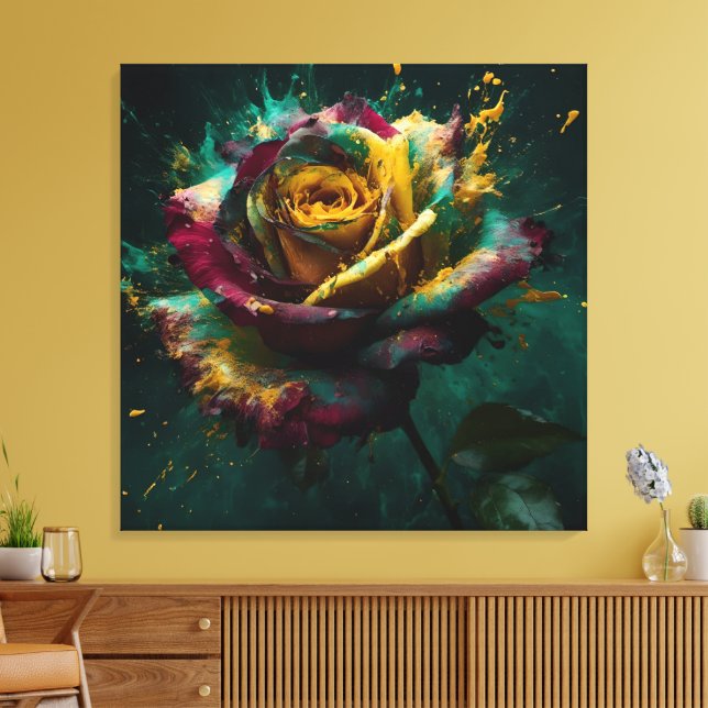 Toile Rose Enigmatic Yellow Green Baccara (Insitu(Salon))