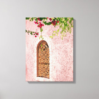 Toile rose fenêtre marocaine