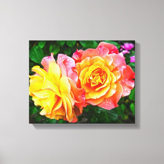 Toile Rose Fleurs Floral Painting Huile (Recto)