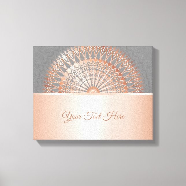 Toile Rose Gold Grey Mandala (Recto)