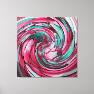 Toile Rose N Art Abstrait Turquoise -Dauphin N Aigle -To