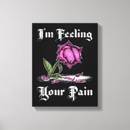 Toile Rose rose en désespoir Texte Blanc