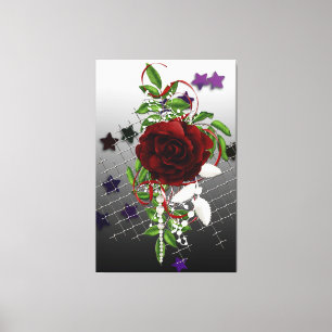 Toile Rose rouge