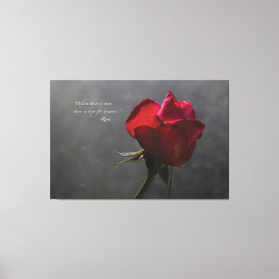 Toile Rose rouge, citation de Rumi, ~ 60" x 40" - EXTRA
