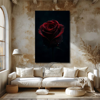 Toile Rose rouge foncé Élégante Nature Photographie Art