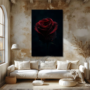 Toile Rose Rouge Foncé Photographie Artistique Élégante 