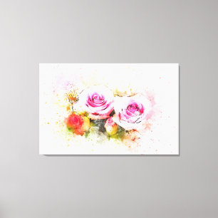 Toile Roses aquarelle