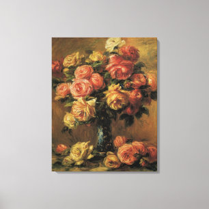 Toile Roses dans un Vase de Pierre Renoir, Art Vintage