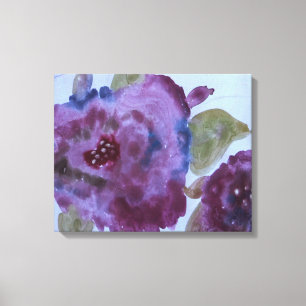 Toile Roses floraux violets d'art