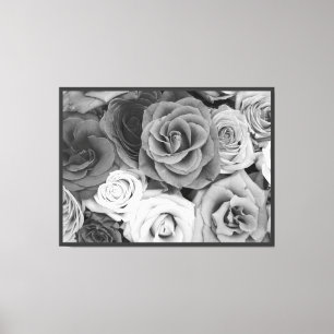 Toile Roses noires et blanches